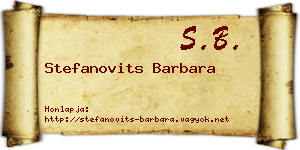 Stefanovits Barbara névjegykártya