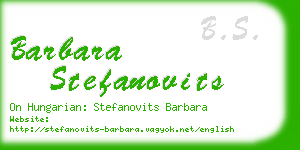 barbara stefanovits business card